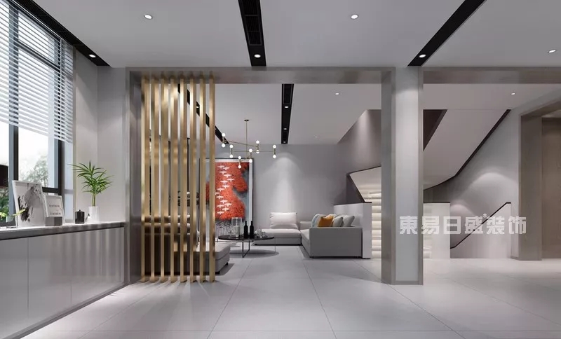 深圳东易日盛loft装修设计简约风客餐厅装修效果图