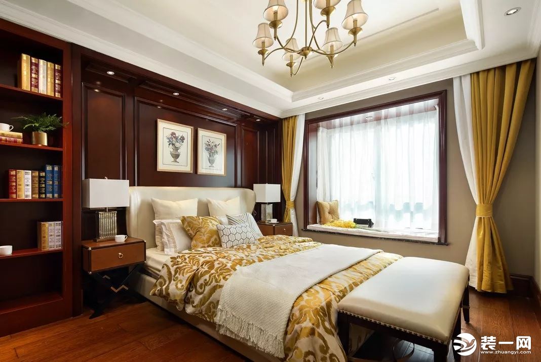 大户型复古轻奢英式装修风格效果图之卧室装修