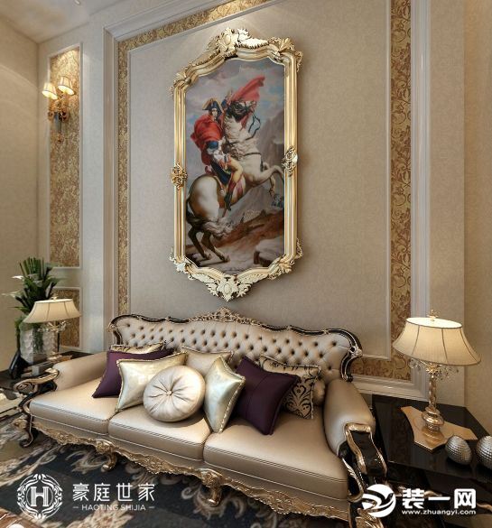 绵阳钰浦花园欧式风格别墅装修实景图 沙发背景墙设计够赞！