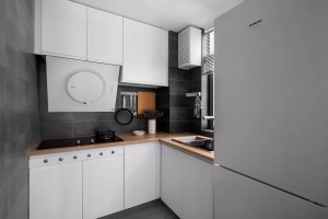 78平现代简约二居室装修设计之厨房装修效果
