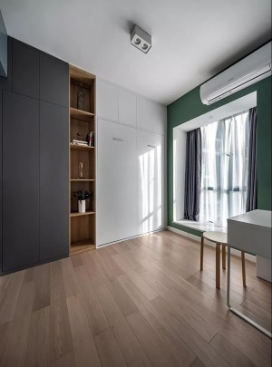 78平现代简约二居室装修设计之书房+次卧装修效果