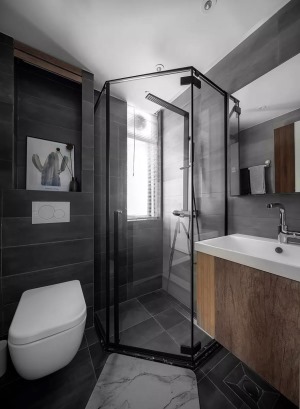 78平现代简约二居室装修设计之卫生间装修效果