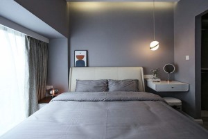 一居室小户型单身公寓轻奢风卧室床头背景墙设计