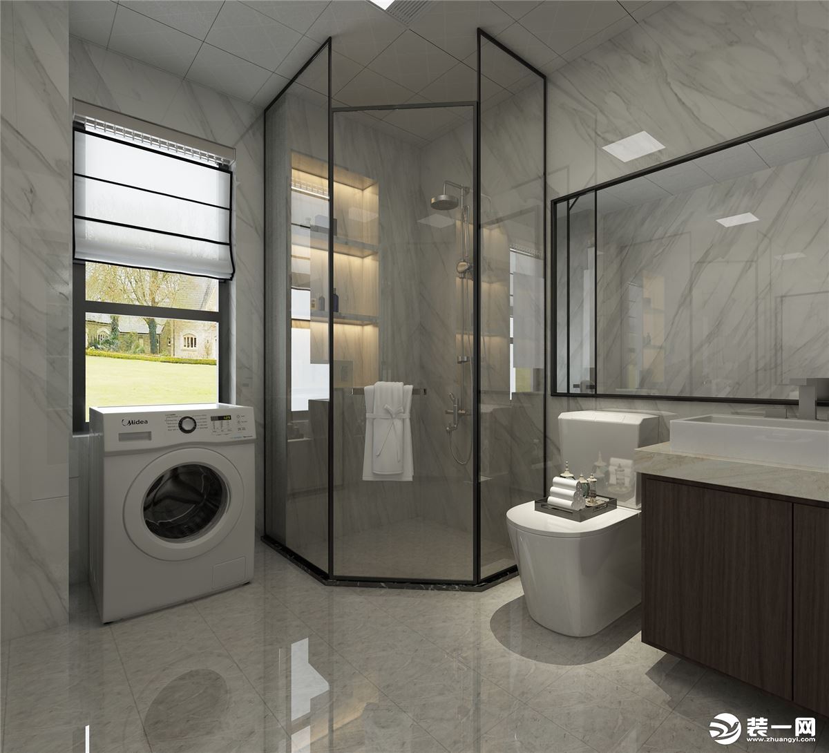 智能家居安装设计卫浴间效果图