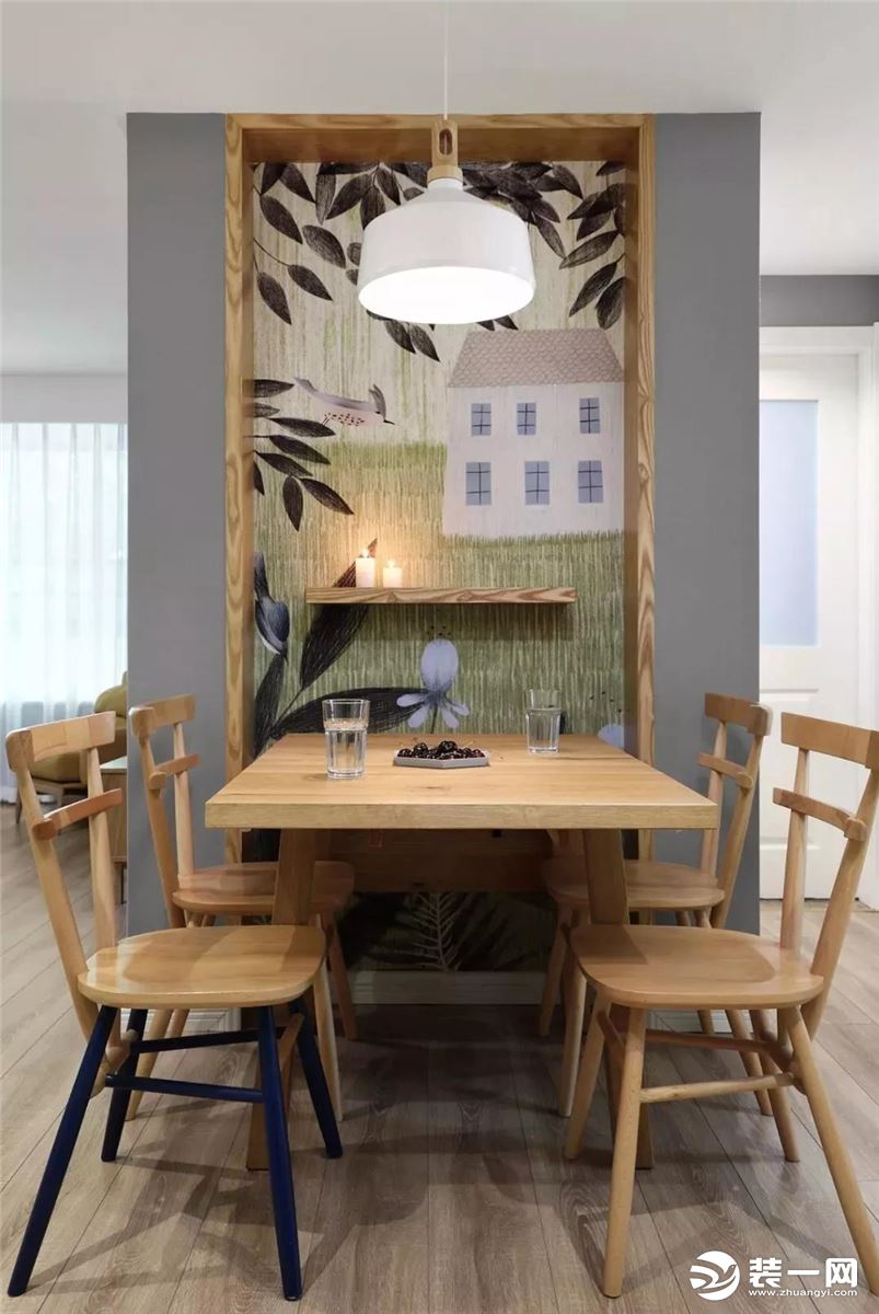 100平米清新北欧三居室装修效果图 餐厅