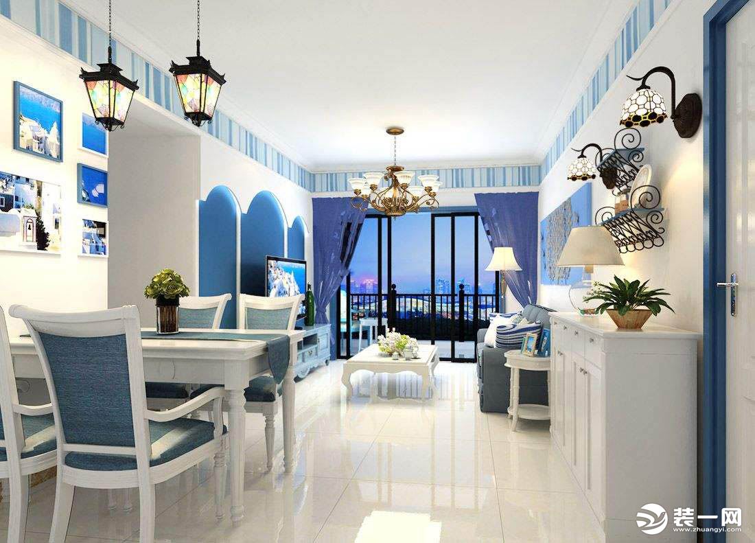 30个宁静放松的蓝色系客厅装修设计 - 设计之家