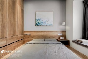 日式原木风卧室装修效果图