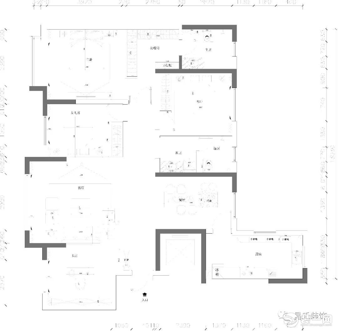 银川昌禾装饰玺云台170平米户型图