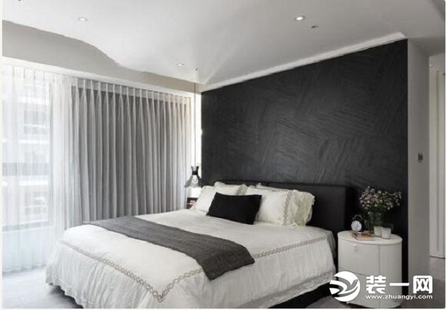 卧室装修颜色推荐之黑白灰装修效果图