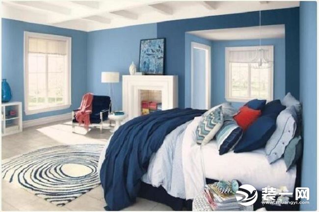 卧室装修颜色推荐之气质蓝装修效果图