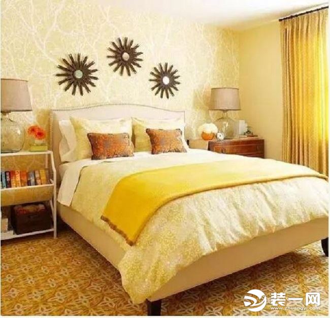 卧室装修颜色推荐之明亮黄装修效果图