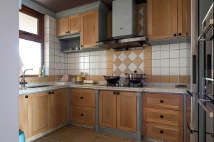130平米美式复古三居室装修设计效果之厨房装修