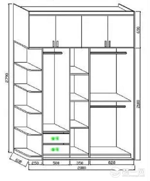定制衣柜尺寸图片