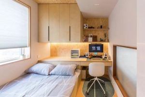 53平米全屋木质简约小公寓装修设计之书房兼次卧