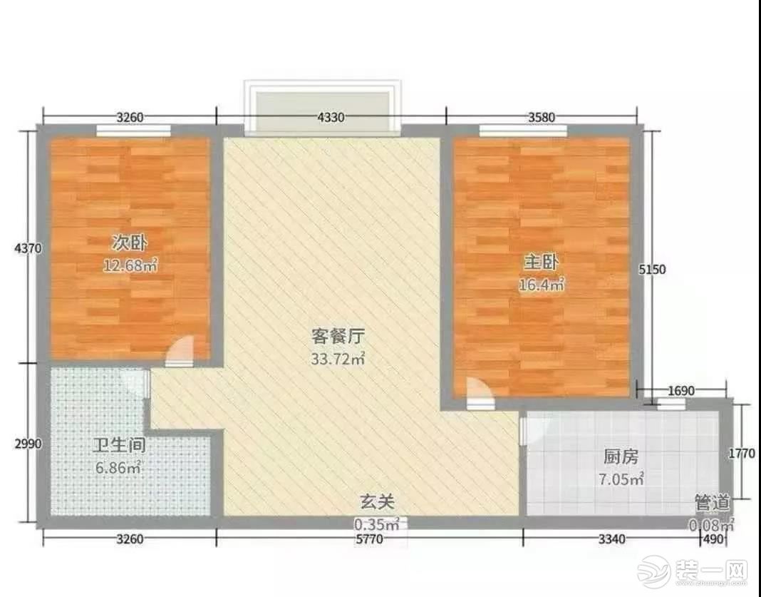 西宁优家购装饰海德堡85平米两居室户型图