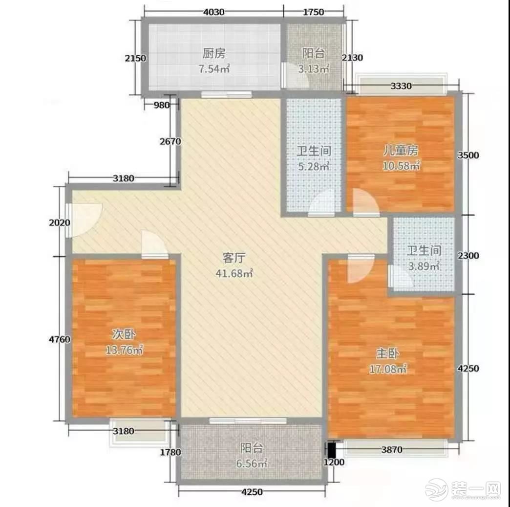西宁美平方装饰幸福城130平米三居室户型图