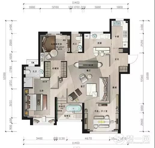 110平户型房屋设计图