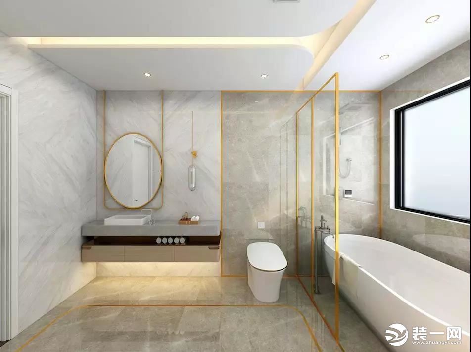 新中式高端住宅装修设计卫生间装修效果图