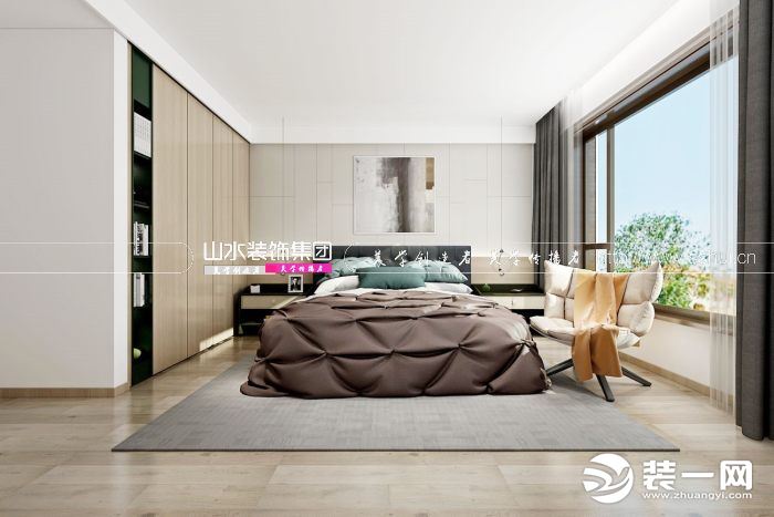 合肥山水空间装饰西山林语138平米现代风格卧室效果图