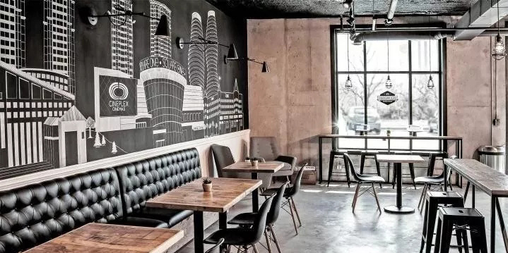 小清新咖啡厅手绘墙装修效果图