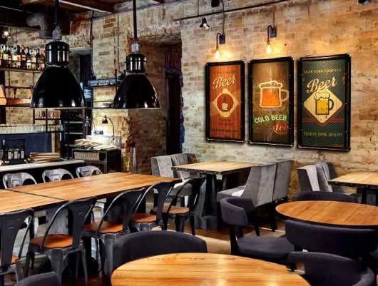 工业风咖啡厅手绘墙装修效果图