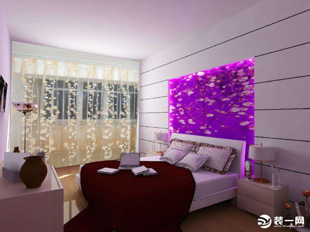 黑加仑紫色卧室