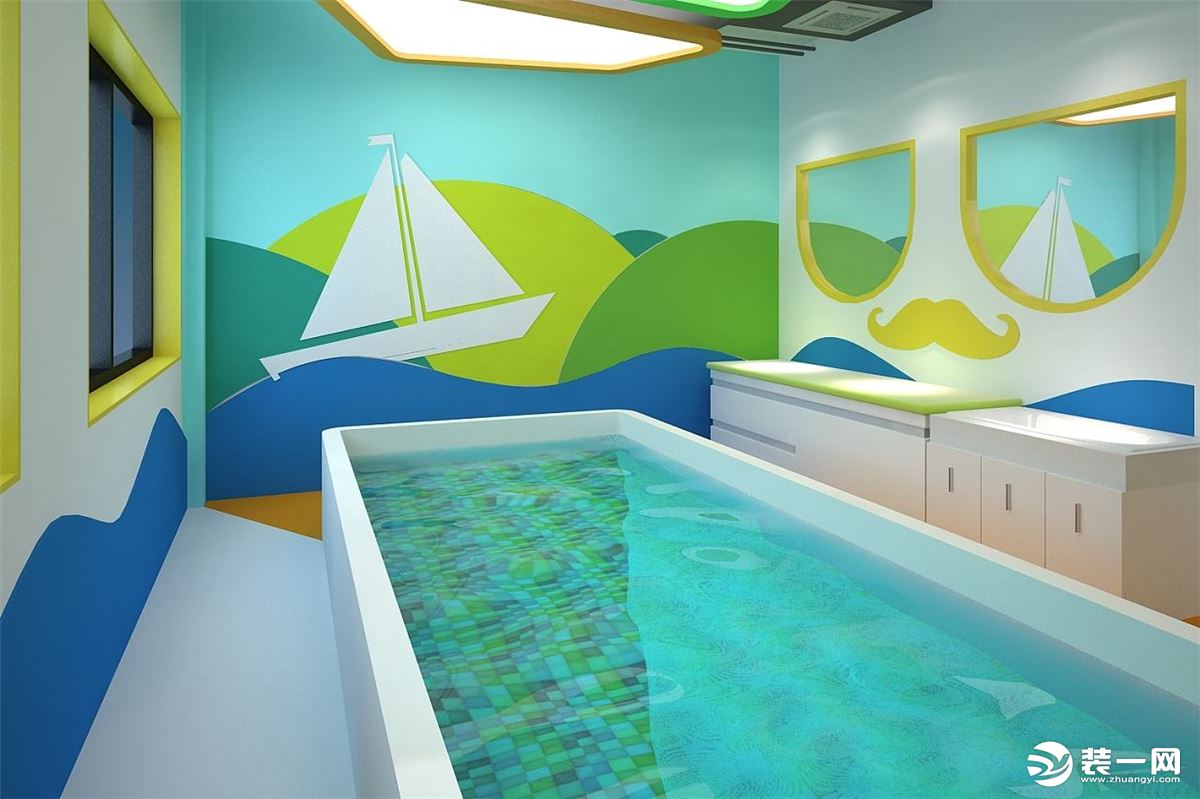 婴幼儿亲子游泳馆 儿童理发 早教幼儿园整体方案设计-TOPLOY设计案例展示-一品威客网