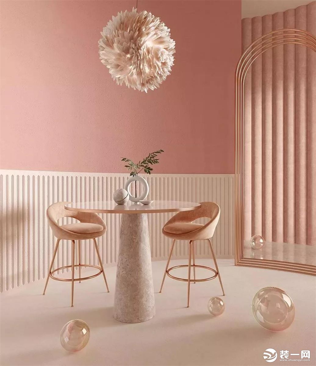 北欧风公寓客厅 甜美粉色系家居欣赏_齐家网装修效果图