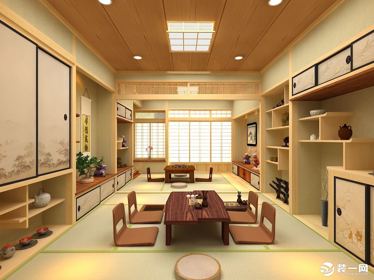 日式三居客厅阳台榻榻米装修效果图