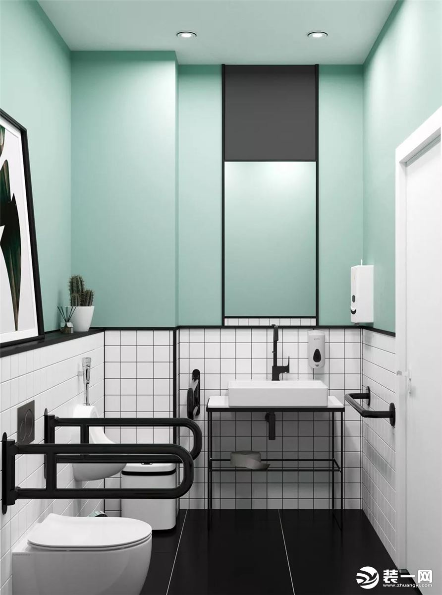2020流行色薄荷绿家装设计效果图 卫生间
