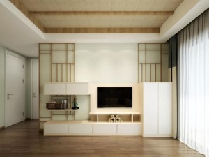 新中式+日式电视背景墙设计