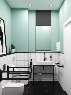 2020流行色薄荷绿家装设计效果图 卫生间
