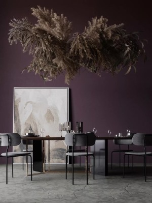 2020家装流行色黑加仑紫设计效果图 餐厅