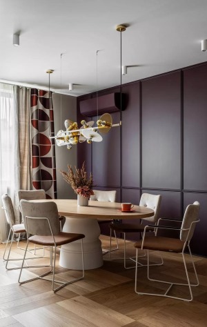2020家装流行色黑加仑紫设计效果图 餐厅