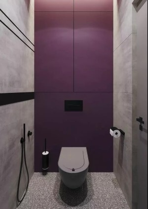 2020家装流行色黑加仑紫设计效果图 卫生间