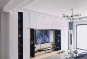 客厅定制电视墙收纳设计效果图