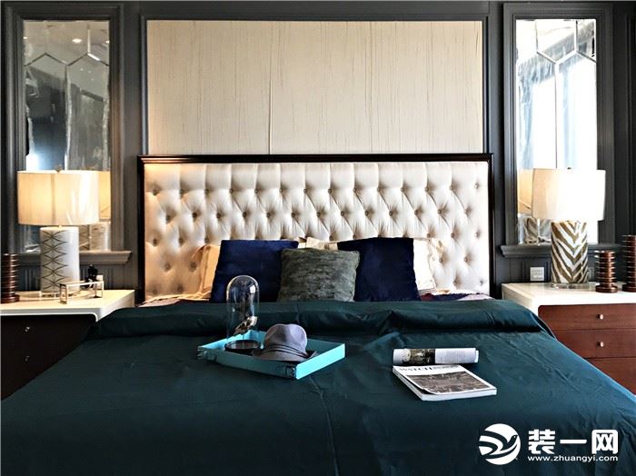 重庆尚层装饰设计师张国良紫云岭1250平米现代法式风格卧室效果图