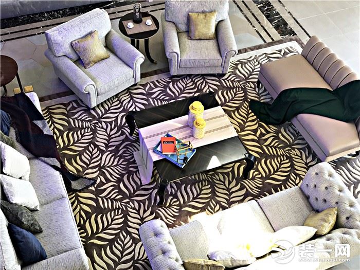 重庆尚层装饰设计师张国良紫云岭1250平米现代法式风格客厅效果图