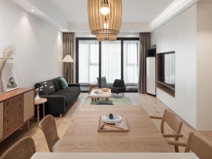 40平精装房日式原木风设计 餐厅