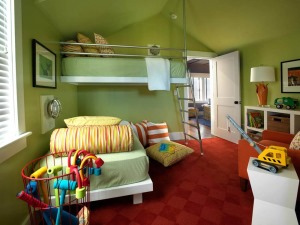 110平北欧风三居卧室绿色装修设计