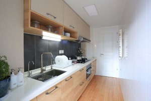 一居室80平单身公寓小户型双一字型厨房装修