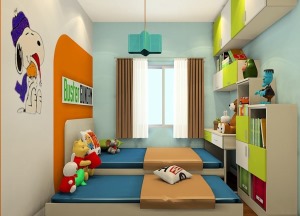 90平三居室现代风儿童套房设计