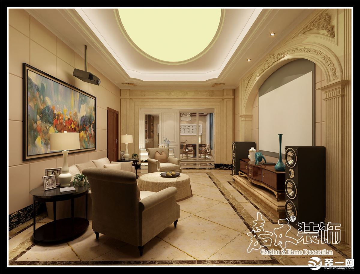 乌鲁木齐嘉禾装饰280平米法式风格南山别墅设计客厅效果图