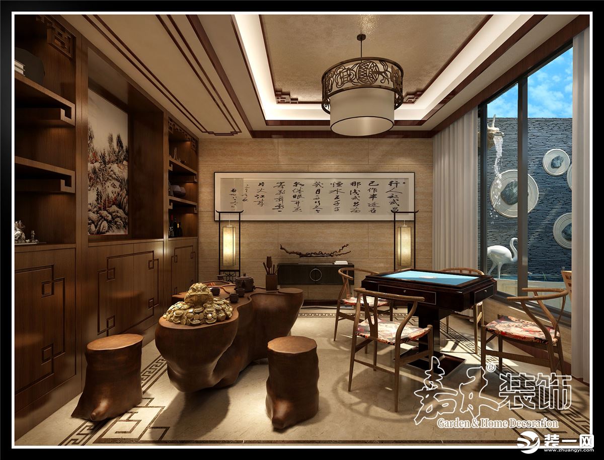 乌鲁木齐嘉禾装饰280平米法式风格南山别墅设计茶室效果图