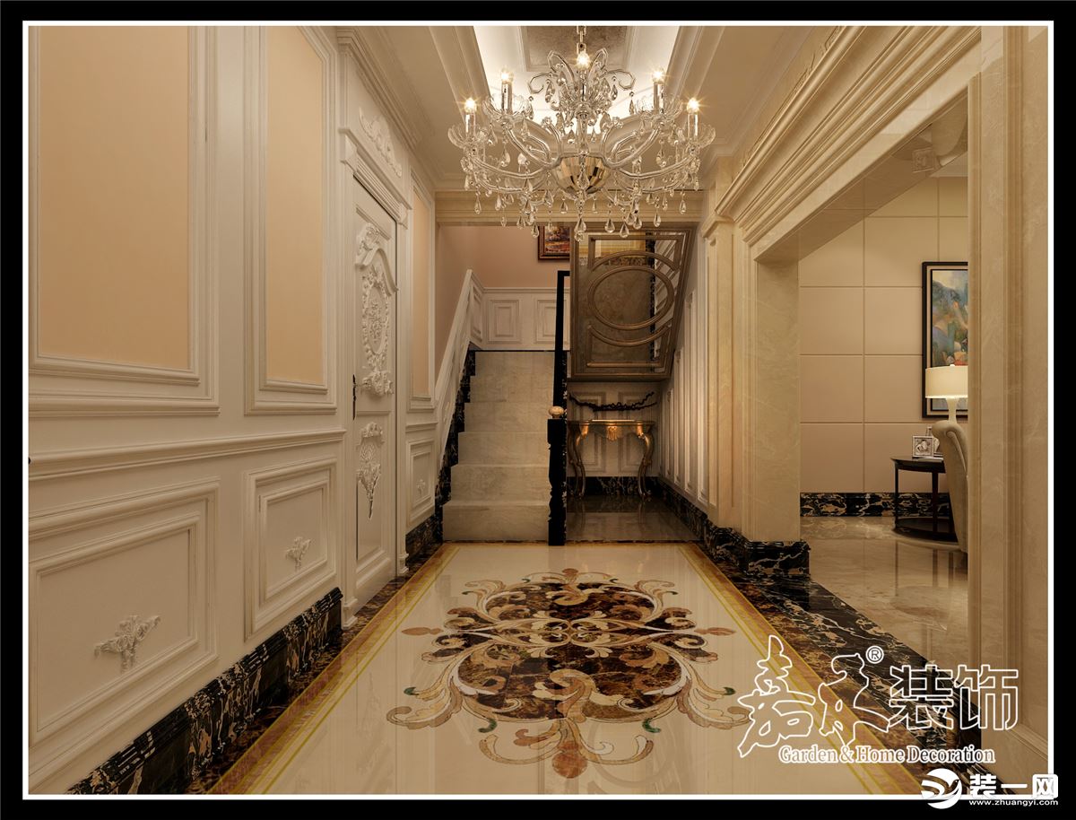 乌鲁木齐嘉禾装饰280平米法式风格南山别墅设计楼梯效果图
