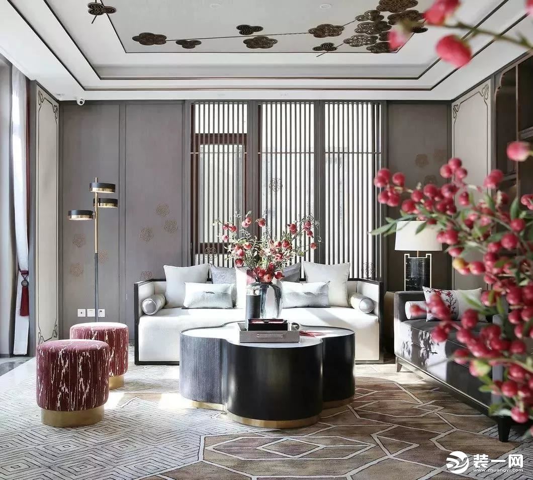 东易日盛新中式中国红客厅装修效果图
