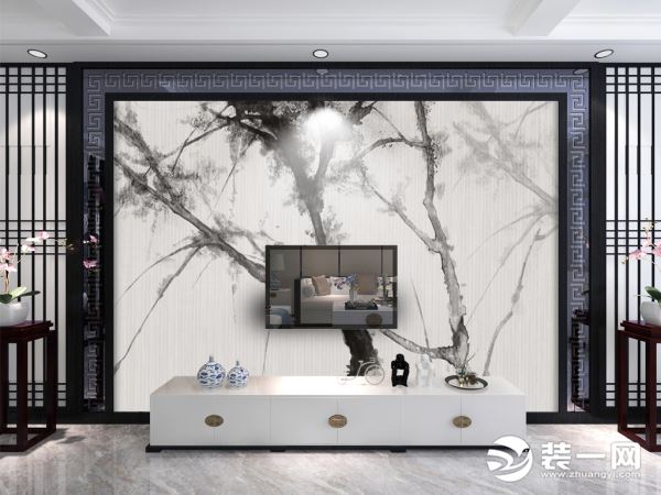 新中式电视背景墙设计图片