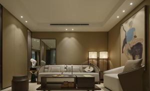 400平新中式别墅卧室装修