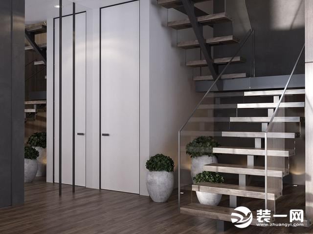 木质玻璃材质楼梯
