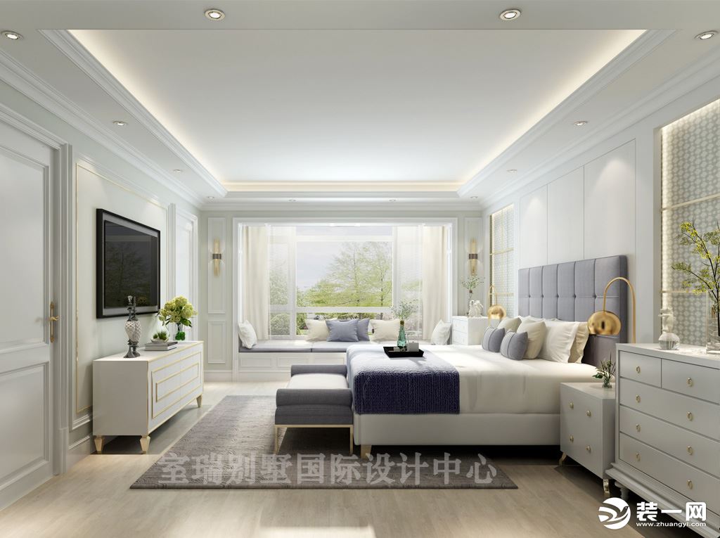北京室瑞别墅设计现代轻奢风卧室效果图